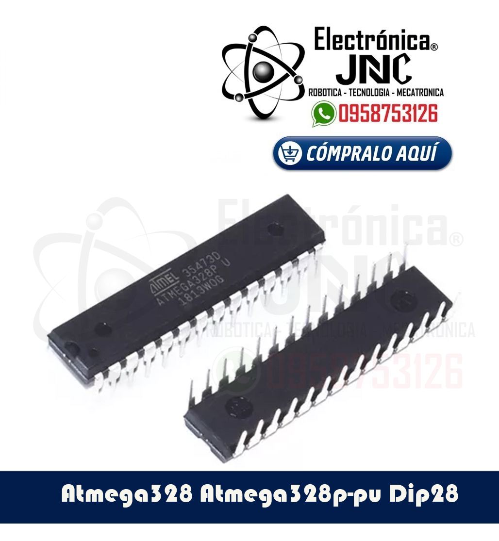 Microcontrolador Atmega 328p Dip 28pin Electronica JNC Microcontrolador Atmega 328p Dip 28pin Electronica JNC