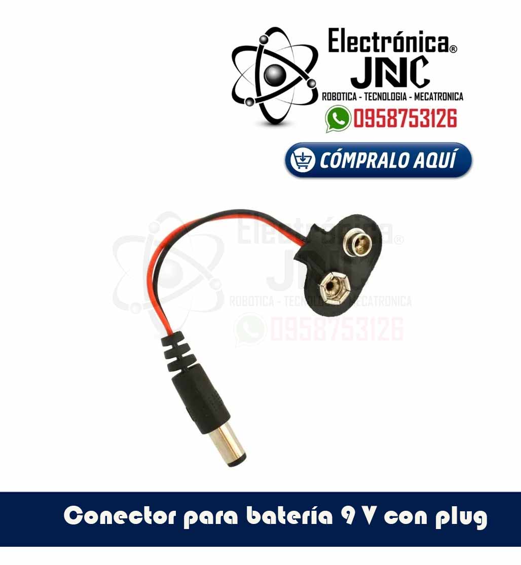 Conector 10cm Batería 9V con Plug