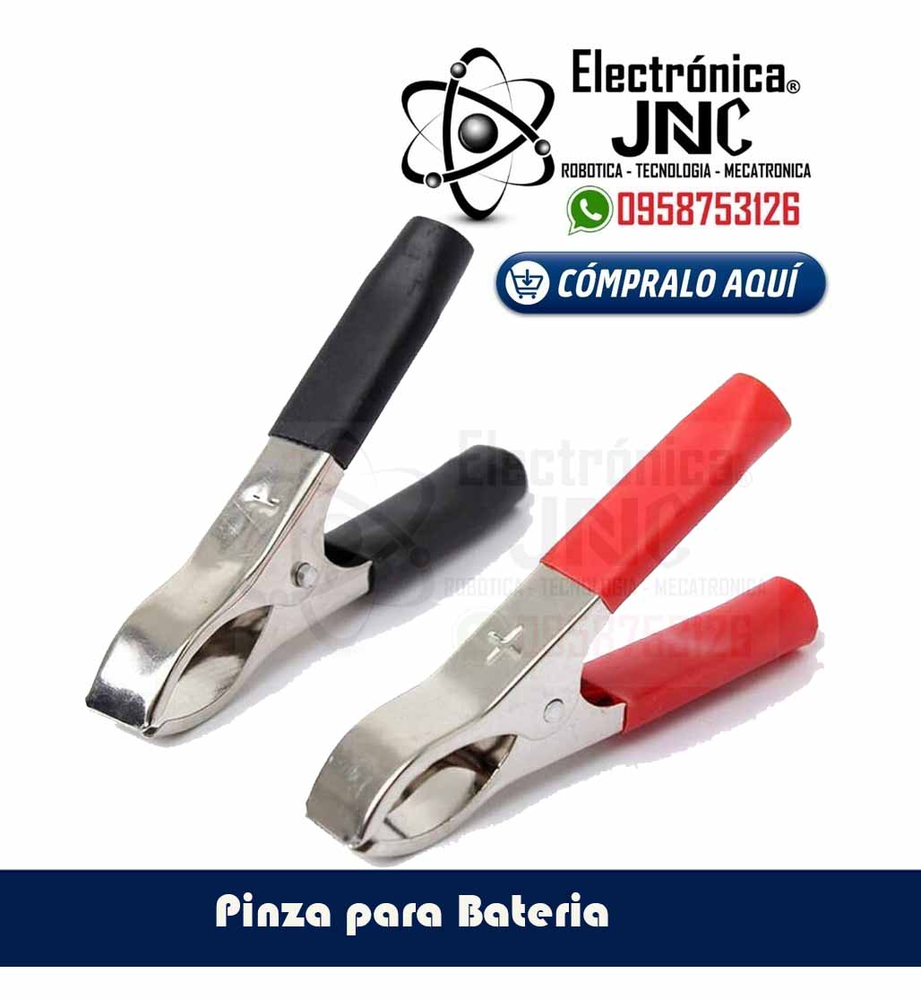Pinza para Bateria Estañada Juego x 2 Roja-Negra