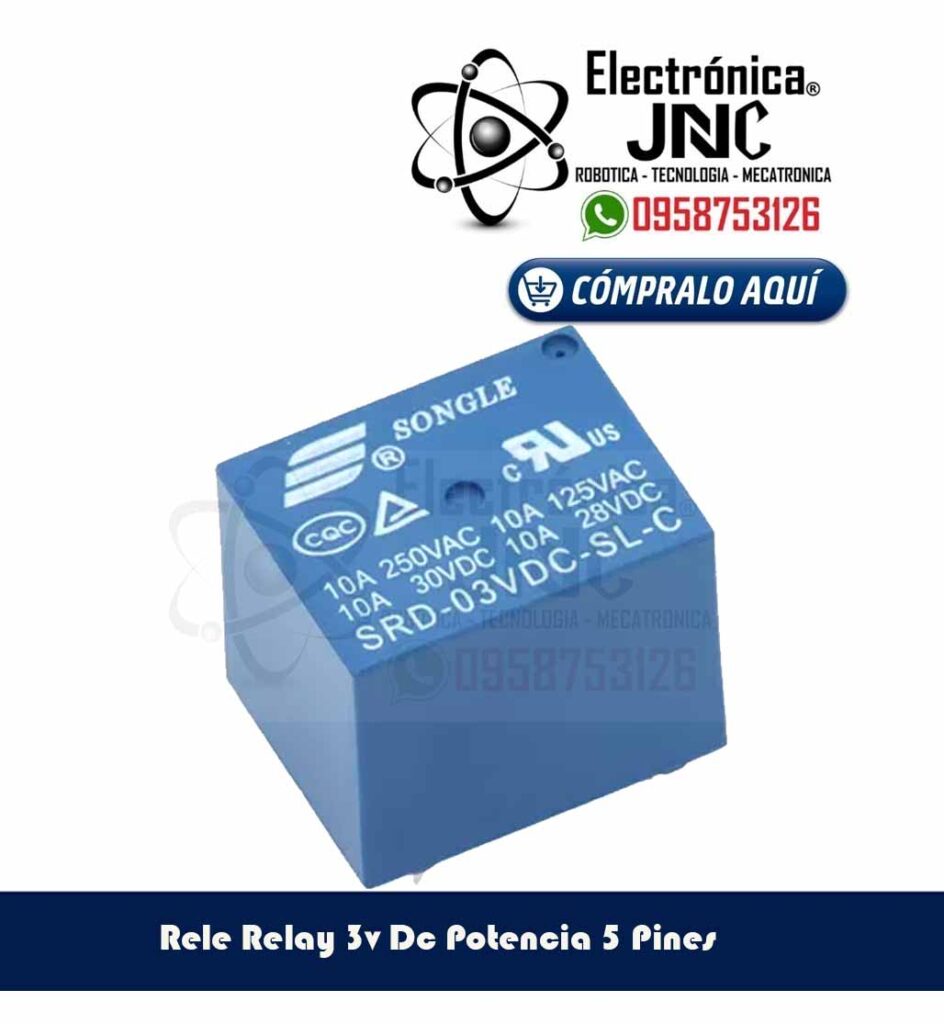 Rele Relay 3v Dc Potencia 5 Pines