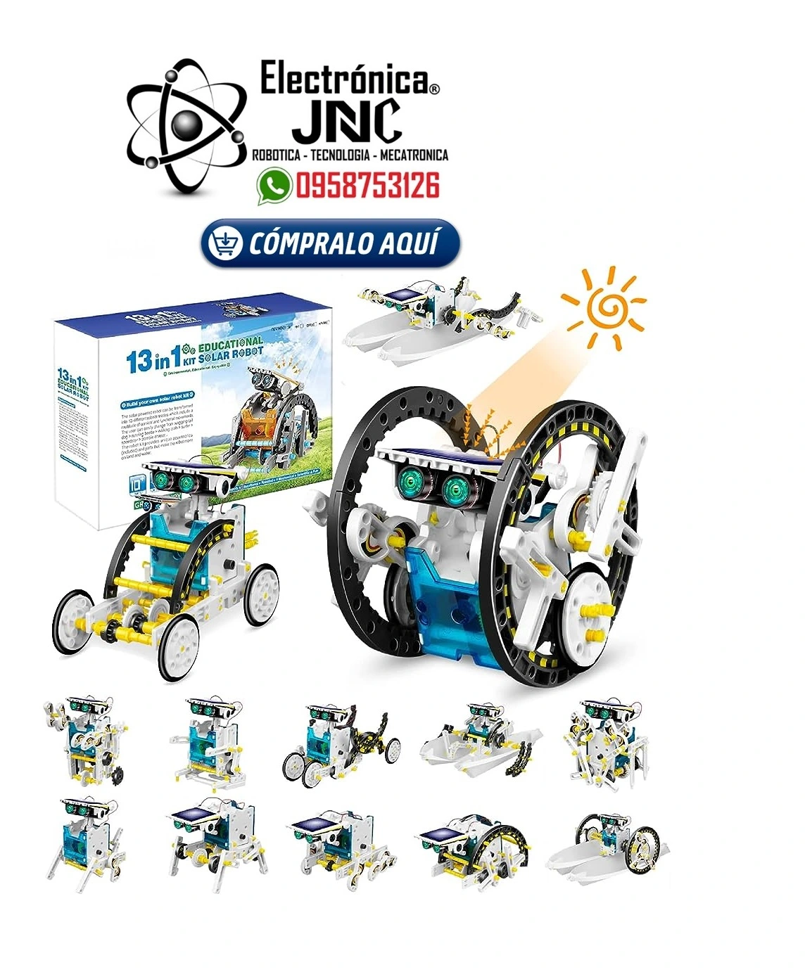 KIT EDUCACIONAL ROBOT SOLAR 13 EN 1