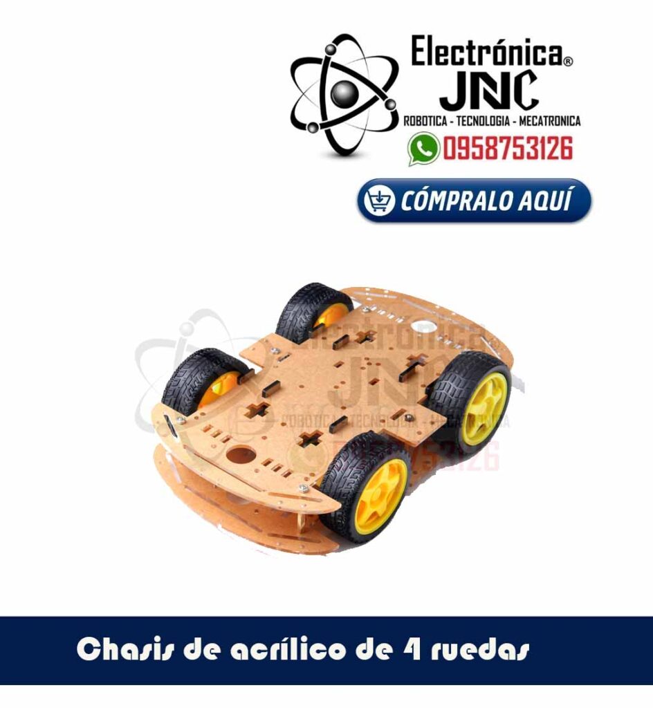 Chasis de acrílico de 4 ruedas